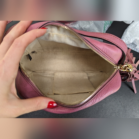 Gucci Pink Soho Disco Crossbody Bag Leather Small - Picture 13 of 16